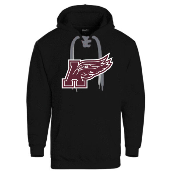 Adult Lace Up Hooded Sweatshirt - Printed Logo **Add Name for $5! ** Thumbnail