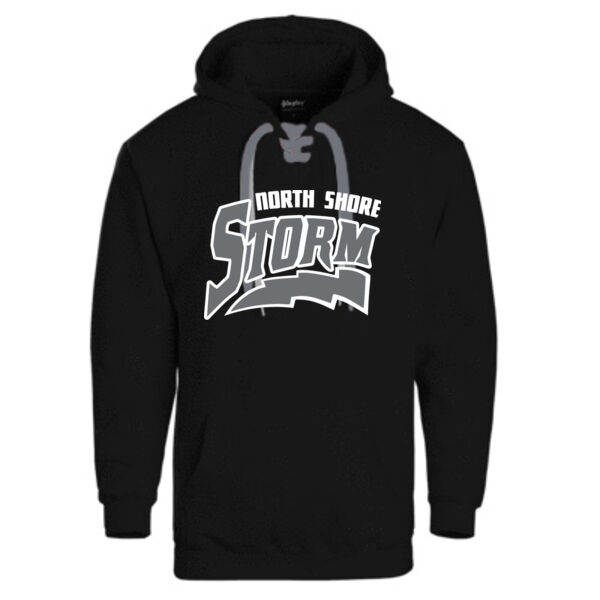 Adult Lace Up Hooded Sweatshirt - Printed Logo **Add Name for $5! ** Thumbnail