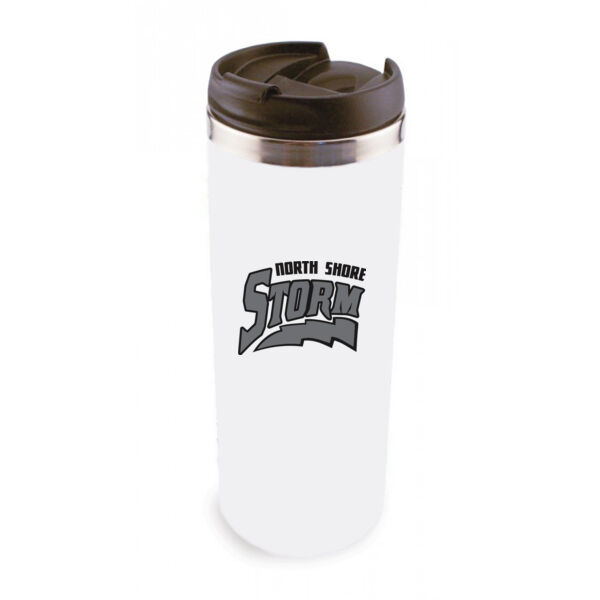 14oz Stainless Steel Tumbler w/ Lid - Sublimated Logo Thumbnail