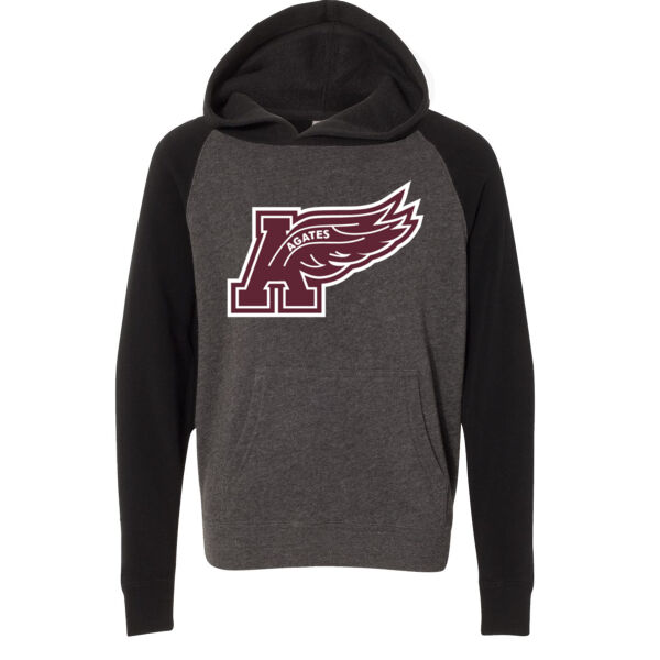 Independent Trading Co. - Youth Lightweight Special Blend Raglan Hooded Sweatshirt - Printed Logo **Add Name for $5! ** Thumbnail