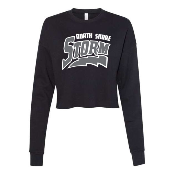 Womens Crop Fleece Crewneck Sweatshirt - Printed Logo Thumbnail